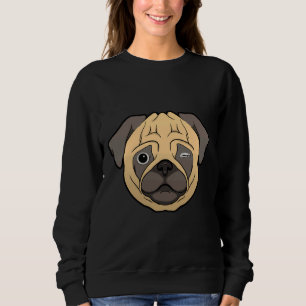 Cute Pug Wink Fitted Scoop T-Shirt 138 Sweatshirt