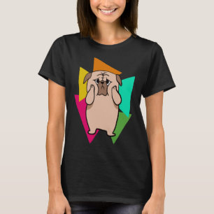 Cute Pug With Bright Triangles - 80s Dog Classic T-Shirt