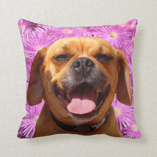 Cute Puggle Throw Pillow