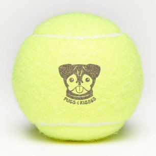 CUTE PUGS AND KISSES TENNIS BALLS