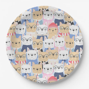 Cute Pugs Paper Plate