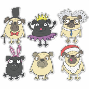Cute Pugs Sticker