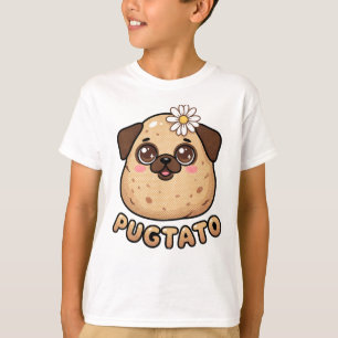 Cute Pugtato Funny Pug Potato Pun Kawaii Kids T-Sh T-Shirt