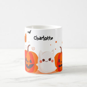 Cute Pumpkin and Ghost Coffee Mug