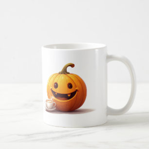 Cute Pumpkin And Latte Cup Fall Season Favourite ☕