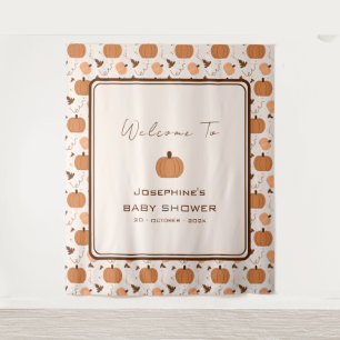 Cute Pumpkin Autumn Gender Neutral Baby Shower Tapestry