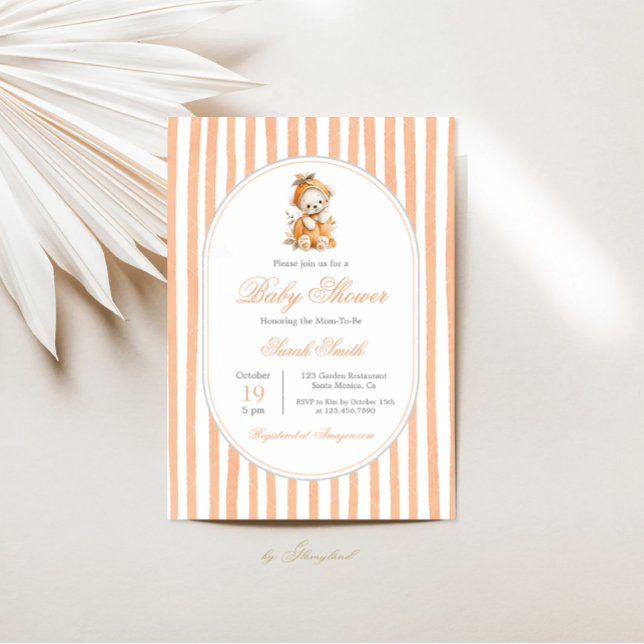 Cute Pumpkin Baby Shower Girl Invitation (Creator Uploaded)