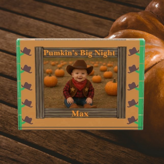 Cute pumpkin big night personalize   photo block (Creator Uploaded)