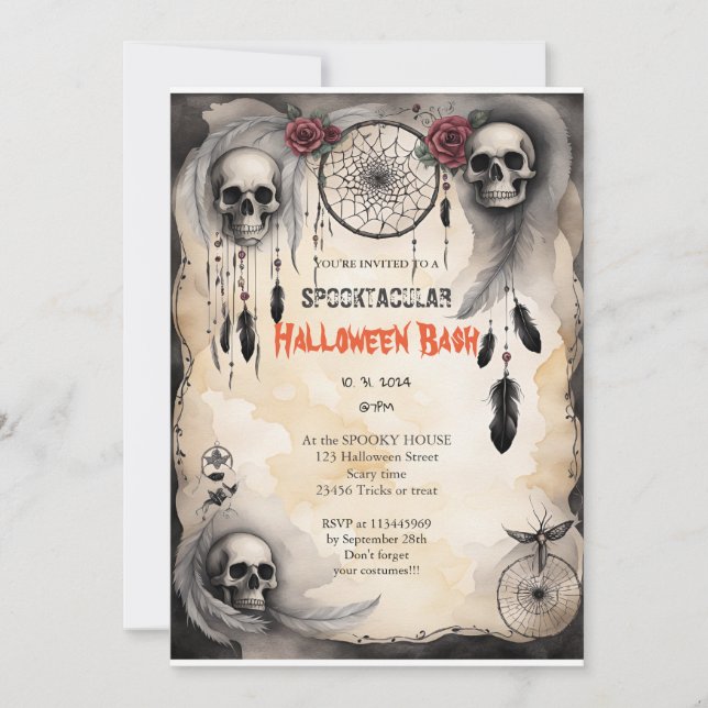 Cute pumpkin Boo Halloween bash  Invitation (Front)