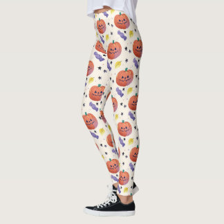 Cute Pumpkin Candy Halloween Leggings