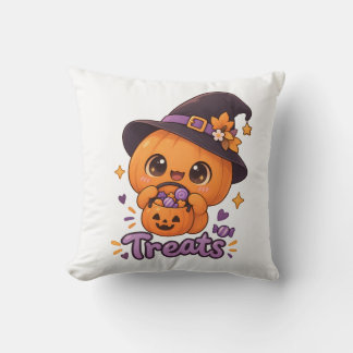 Cute Pumpkin Character 🎃🧡 Throw Pillow