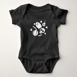 Cute Pumpkin Confetti Halloween Skull Party Baby Bodysuit