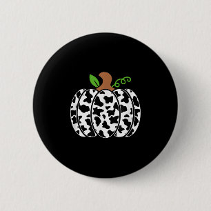 Cute Pumpkin Cow Print Fall Autumn Halloween Costu 2 Inch Round Button