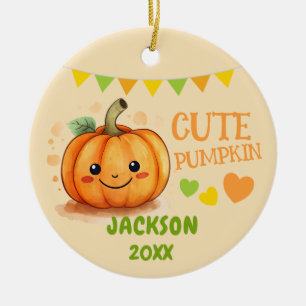Cute Pumpkin Customizable Ornament
