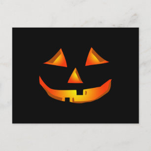 Cute Pumpkin Face Halloween Jack O Lantern Postcard