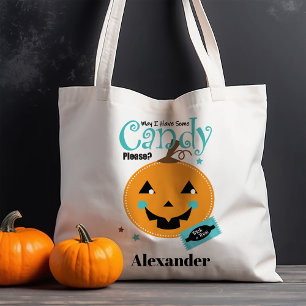 Cute Pumpkin Face Halloween Tote Bag