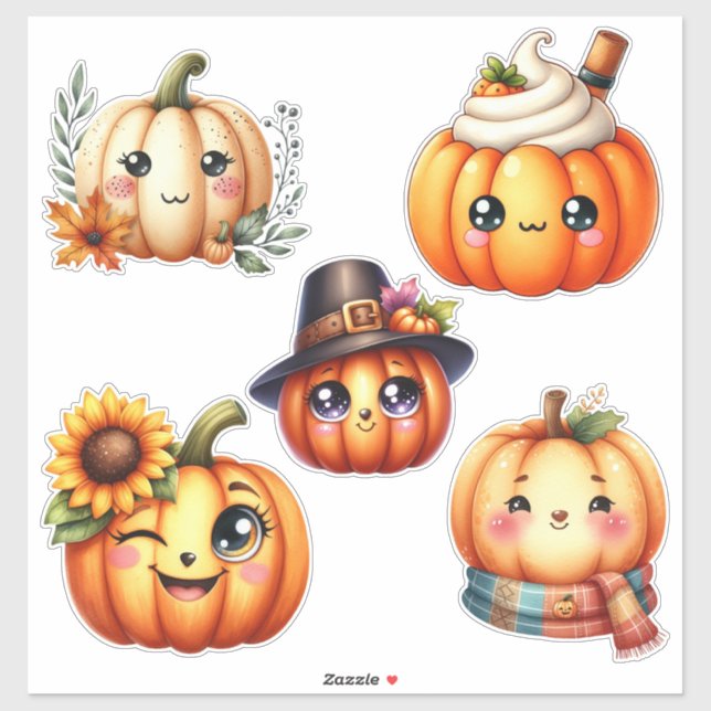 Cute Pumpkin Face Sticker Sheet (Sheet)