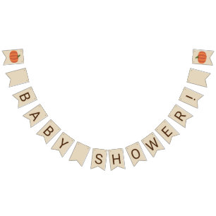 Cute Pumpkin Fall Autumn Baby Shower Bunting Flags