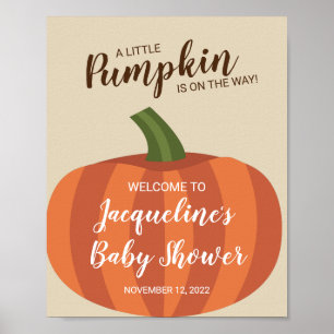 Cute Pumpkin Fall Baby Shower Welcome Sign