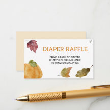 Cute Pumpkin Fall Diaper Raffle Enclosure Card