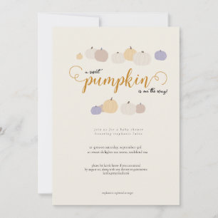 Cute Pumpkin Gender Neutral Baby Shower Invitation