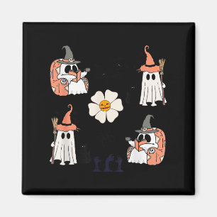 Cute Pumpkin Ghost Boo Cat Bats Pattern Halloween  Magnet