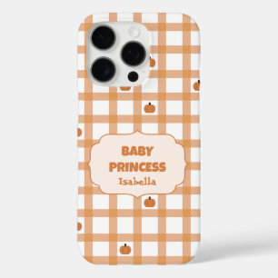 Cute Pumpkin Gingham Baby Princess iPhone 16 Pro Case