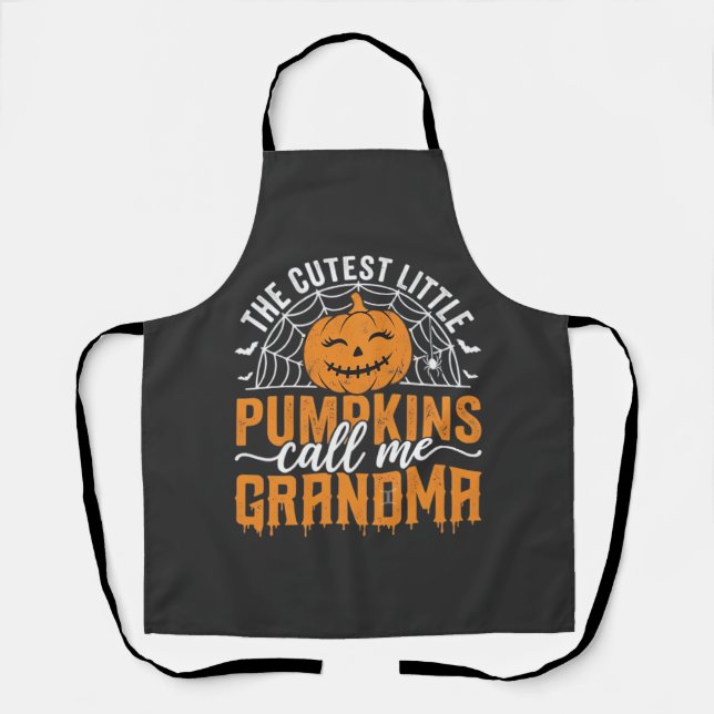 Cute Pumpkin Grandma Halloween Design_1 Apron (Front)
