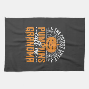 Cute Pumpkin Grandma Halloween Design_1 Kitchen Towel