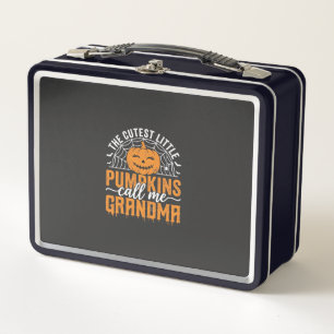 Cute Pumpkin Grandma Halloween Design_1 Metal Lunch Box