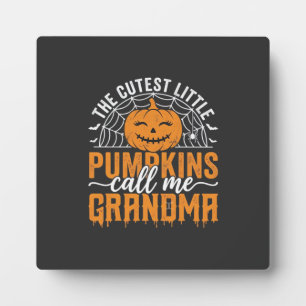 Cute Pumpkin Grandma Halloween Design_1 Plaque