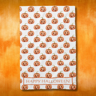 Cute Pumpkin Halloween Custom Kitchen Towel