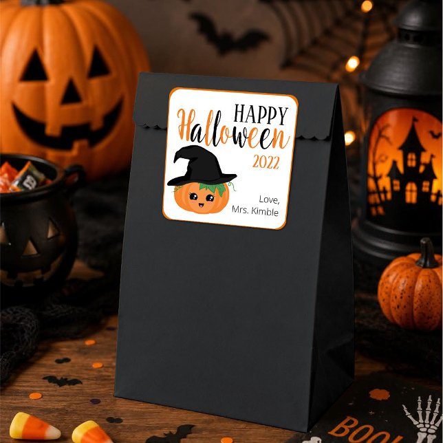 Cute Pumpkin Halloween Gift Sticker & Labels (Creator Uploaded)