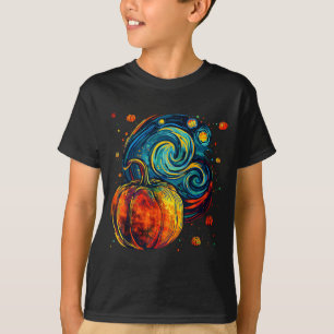 Cute Pumpkin Halloween Thanksgiving Starry Night V T-Shirt