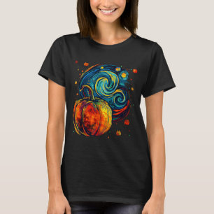 Cute Pumpkin Halloween Thanksgiving Starry Night V T-Shirt