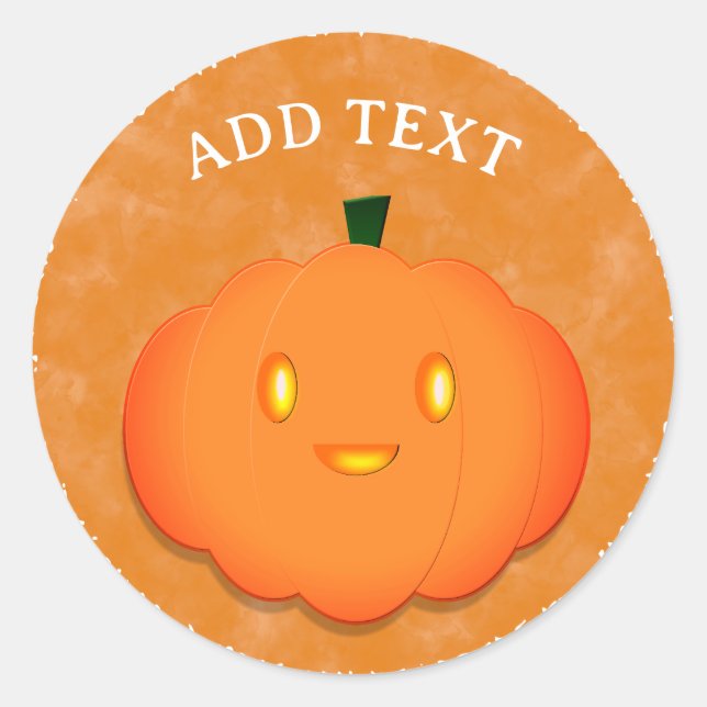 Cute Pumpkin Halloween Watercolor Baby Shower  Classic Round Sticker (Front)
