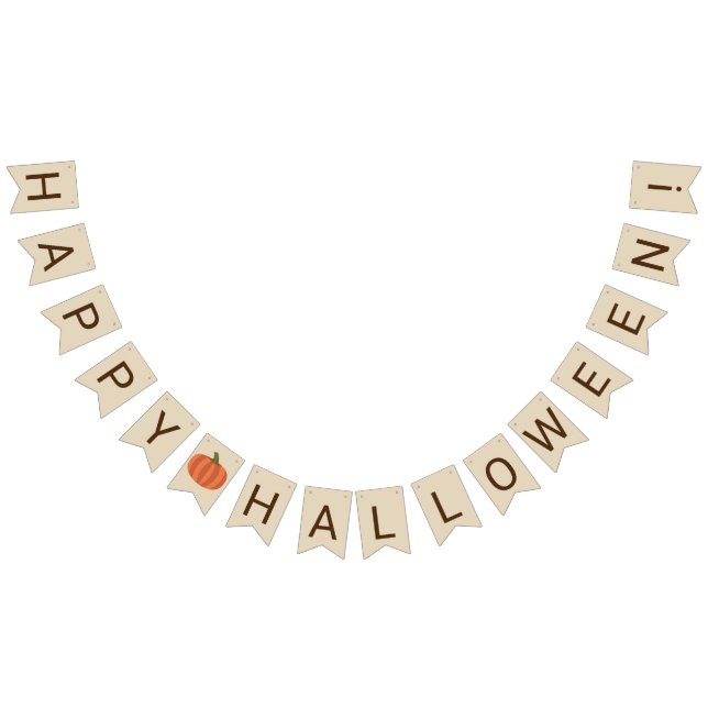 Cute Pumpkin Happy Halloween Bunting Flags (All)