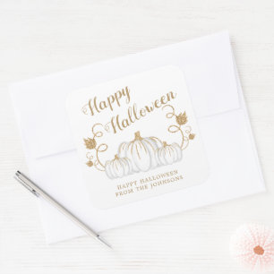 Cute Pumpkin Happy Halloween Square Sticker