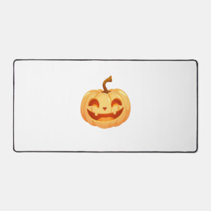 Cute Pumpkin Jack O Lantern Turtle Sea Halloween C Desk Mat