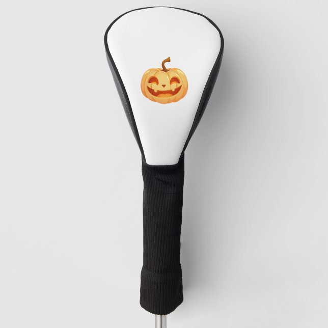 Cute Pumpkin Jack O Lantern Turtle Sea Halloween C Golf Head Cover (Front)
