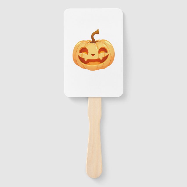 Cute Pumpkin Jack O Lantern Turtle Sea Halloween C Hand Fan (Front)