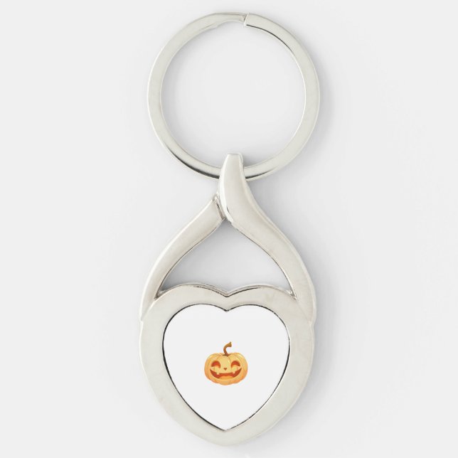 Cute Pumpkin Jack O Lantern Turtle Sea Halloween C Keychain (Front)