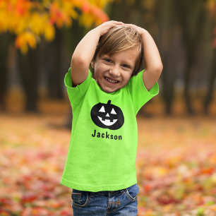 Cute Pumpkin Name Green Boys Halloween T-Shirt