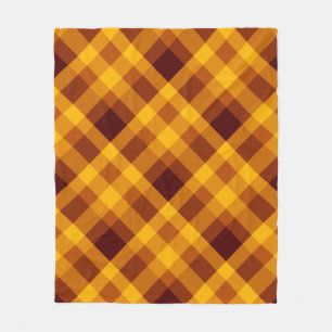 Cute Pumpkin Orange Plaid Medium Fleece Blanket