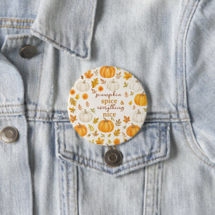 Cute Pumpkin Pattern   Thanksgiving  3 Inch Round Button