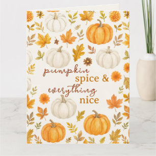 Cute Pumpkin Pattern   Thanksgiving  Card