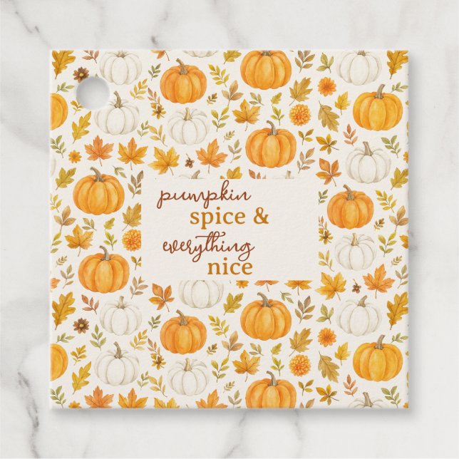 Cute Pumpkin Pattern | Thanksgiving  Favour Tags (Front)