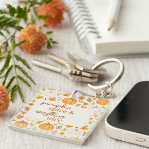 Cute Pumpkin Pattern   Thanksgiving  Keychain