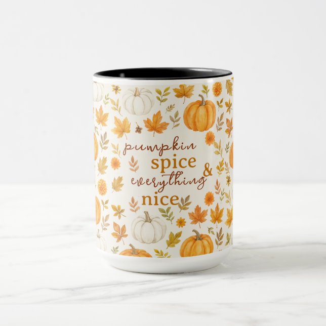 Cute Pumpkin Pattern | Thanksgiving  Mug (Center)