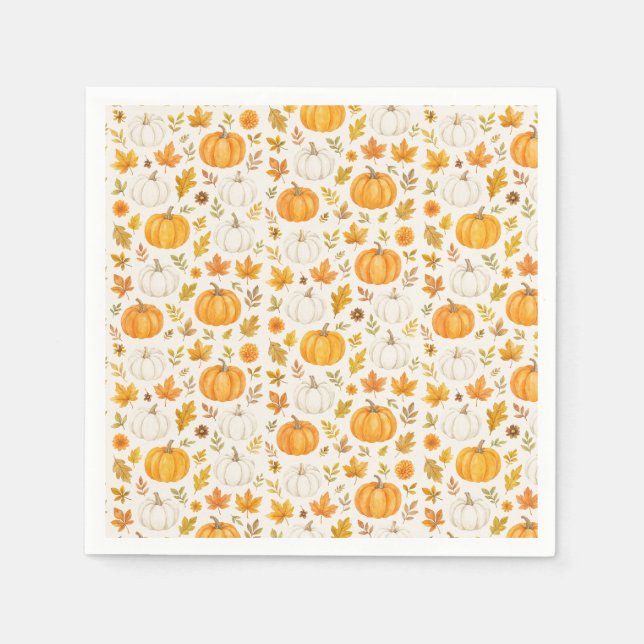 Cute Pumpkin Pattern | Thanksgiving  Napkin (Front)